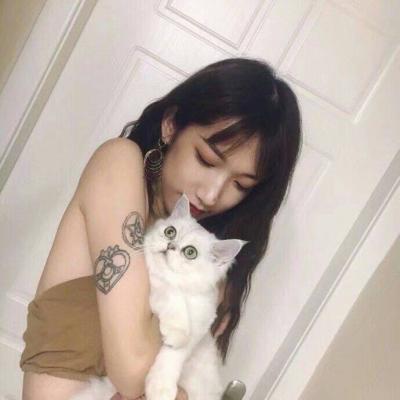 女生抱猫的真实高清头像