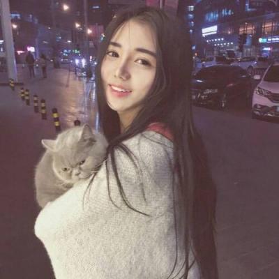 女孩与猫治愈头像图片