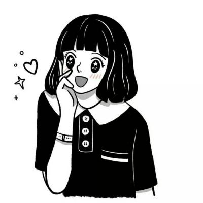 女生冷酷霸气漫画手绘头像